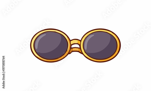 line art color of eyeglasses cartoon illustration