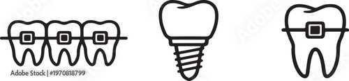 Minimalist Dental Care Icon Set