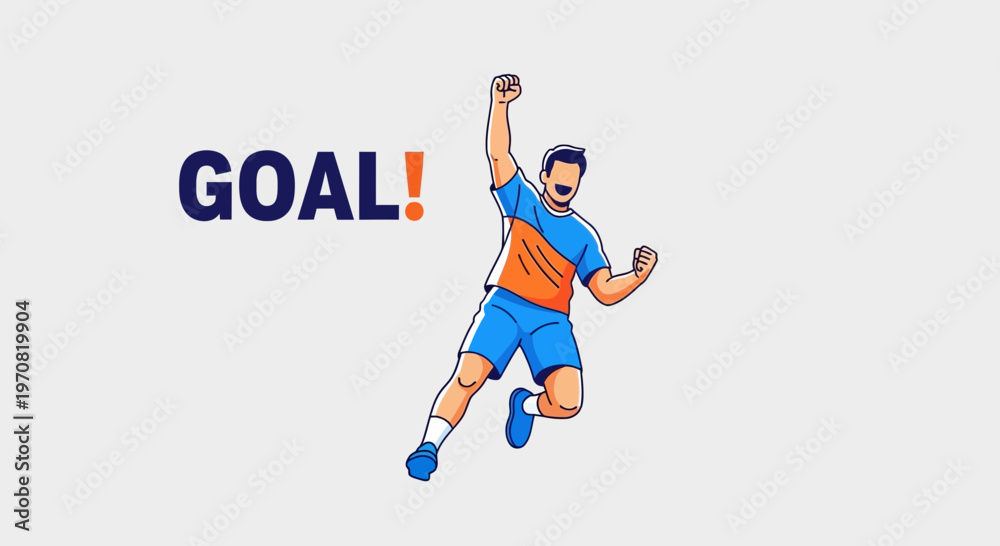 Fototapeta premium Soccer Athlete Celebrates A Winning Goal, Achievement, Victory, And Positive Moment
