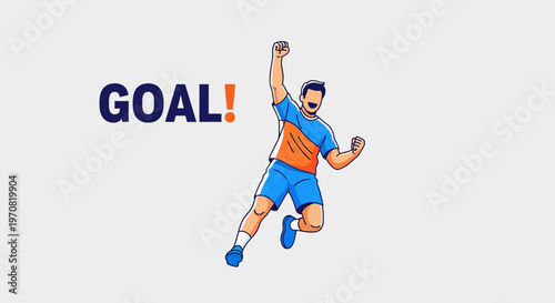 Soccer Athlete Celebrates A Winning Goal, Achievement, Victory, And Positive Moment