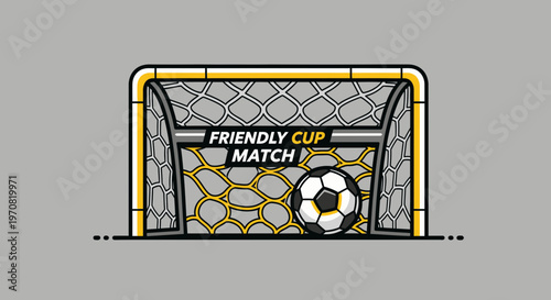 Soccer Ball Landing in Goal During a Friendly Cup Match for Sports Enthusiasts