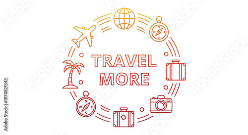 Travel icons, adventure symbols, tourism graphics, vector logo