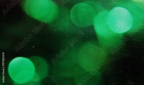 Fotografie Green lazer laser lights dark night background blur disco technology data