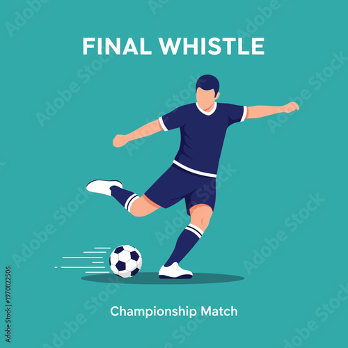 Soccer Championship Match Ends With Final Whistle Action