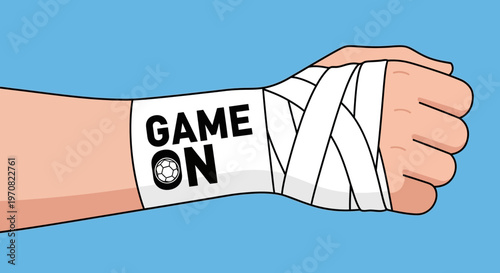 Soccer Injury, Game On, Showing Recovery After Trauma and Being Resilient, Vector Illustration