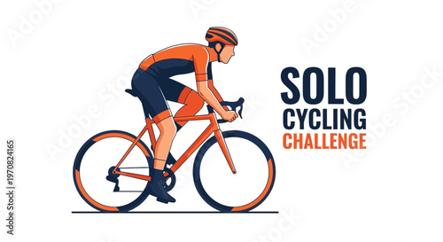 Solo Cyclist Engaged In Road Cycling Challenge Depicting Endurance And Determination