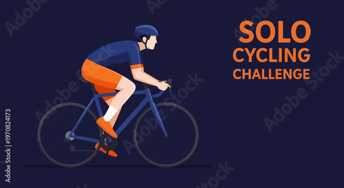Solo Cyclist Engaged In A Vigorous Cycling Challenge
