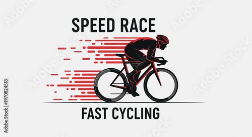 Speed Race Logo: Dynamic Cycling Silhouette Illustrating Velocity and Energetic Movement