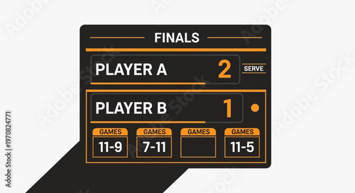 Sporting Event Scoreboard Graphic Displaying Game Score and Status Information