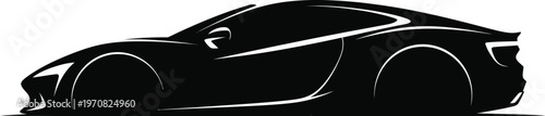 Modern sports car silhouette with sleek design representing speed and luxury concept 