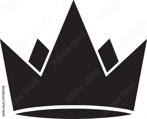 Black crown icon, royal symbol, king crown logo, monarch emblem