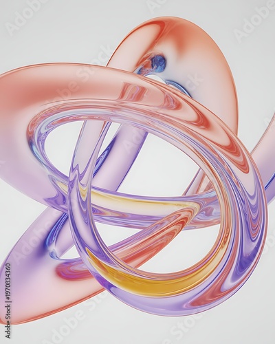 3d render abstract dna helix spiral in vibrant gradient colors with scientific glow