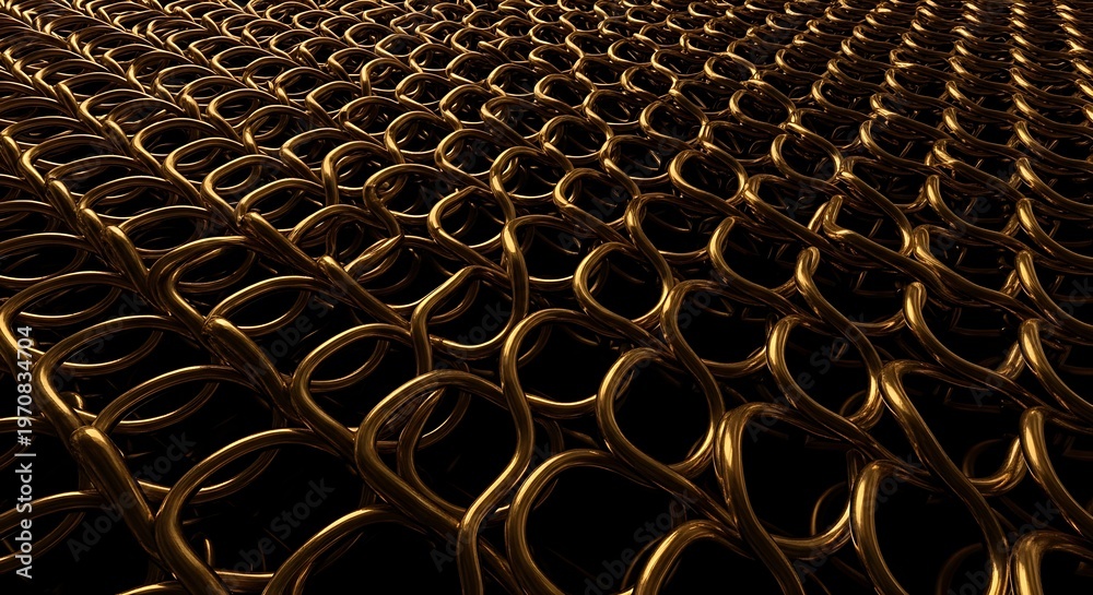 Obraz premium Golden honeycomb pattern intricate details