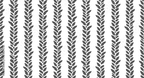 Seamless pattern of tractor tire tracks in a repetitive vertical design, showcasing black tread marks on a white background, creating a bold and industrial look