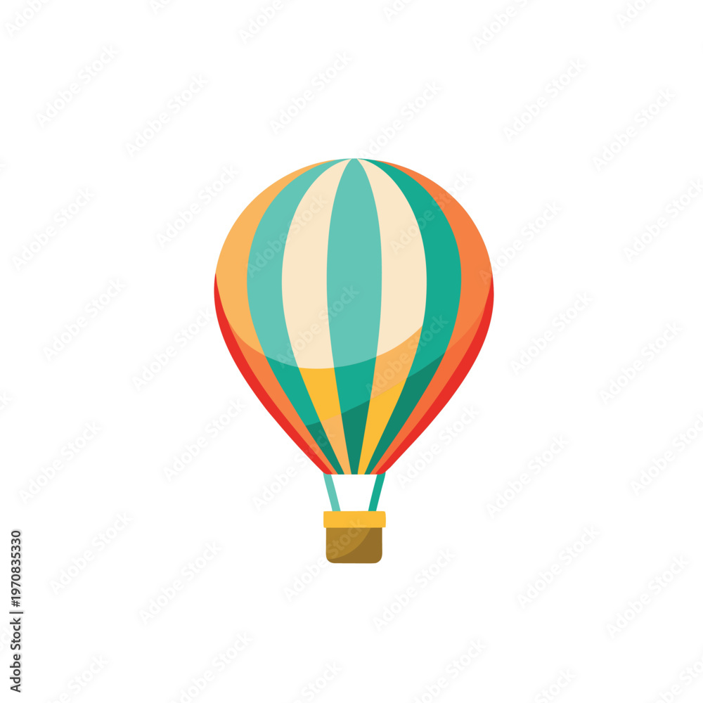 Fototapeta premium A colorful hot air balloon floating gently in the sky
