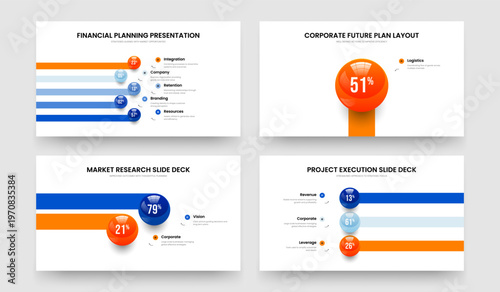 Simple Report 5 1 2 3 Step Infographic Slideshow Design Collection. Creative Analysis Five One Two Three Option Diagram Presentation Template Vector Illustration Set.