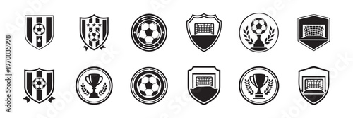 Collection of Soccer and Football Emblems, Logo Designs and Sport Icons