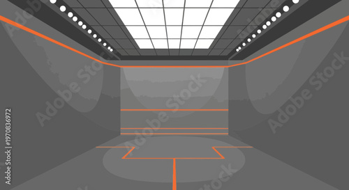 Squash Court Illustration Depicting Interior Design And Architectural Structure