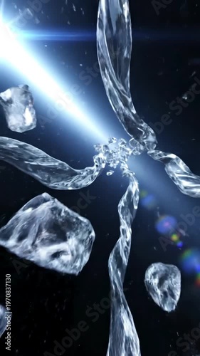 Wallpaper Mural Transport Abstract background animation, glass shape with color refraction effect, 4k seamless looping video, 3d render scene 4 distortion, overlay, glitch, static noise, scan lines on black Torontodigital.ca