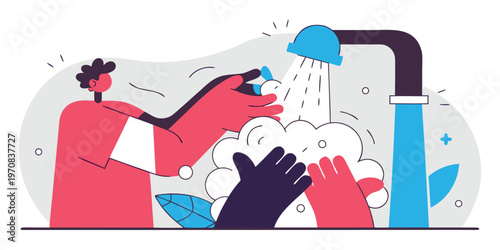 a clean aesthetic close up of hands being washed