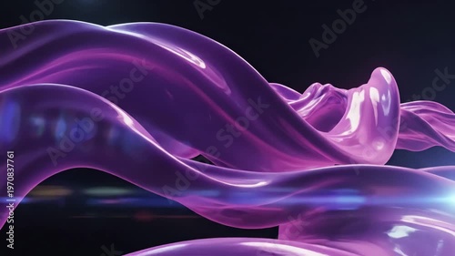 Wallpaper Mural Technology Vibrant glass texture animation in purple and magenta hues on black. Smooth flowing gradient for dynamic backgrounds, music visuals, or digital interfaces. The bold color contrast scene 3 Torontodigital.ca