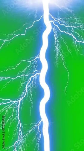Wallpaper Mural Graphic Resources Lightning power overlay on green screen, Electric lightning, Animated bolt strikes, storm, blue light force effect, flash Thunderbolt isolated screen background scene 2 with Torontodigital.ca