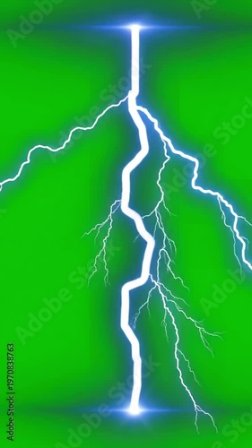Wallpaper Mural Graphic Resources Lightning power overlay on green screen, Electric lightning, Animated bolt strikes, storm, blue light force effect, flash Thunderbolt isolated screen background scene 4 with Torontodigital.ca