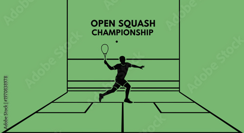 Squash Tournament Silhouette Depicting Championship Play And Dynamic Sporting Movement