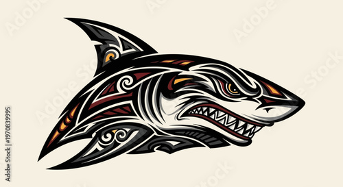 Tribal Shark Tattoo Design