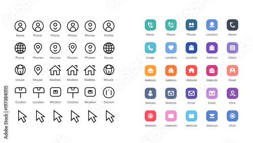 Colorful collection of stylized icons representing various sports and activities Vector