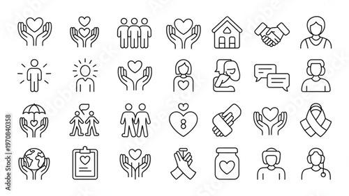 Colorful collection of diverse hand-drawn emoji-style icons depicting various activities and objects Vector