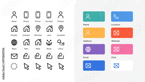 Colorful collection of diverse emoji-style icons representing various activities and objects Vector