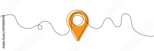 Location pins, geotag sign line continuous drawing vector. One line Location pins, geotag vector background. Location pin, geotag icon. Continuous outline of Location pin, geotag. Linear Locations .