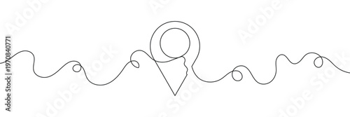 Location pins, geotag sign line continuous drawing vector. One line Location pins, geotag vector background. Location pin, geotag icon. Continuous outline of Location pin, geotag. Linear Locations .