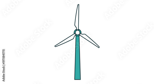 Wind turbine icon, renewable energy symbol, eco friendly power, green technology