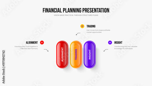 Market Introduction Presentation Layout Vector Illustration. Sales Strategy Three Element Diagram Slide Design. Professional Growth 3 Step Infographic Frame Template.