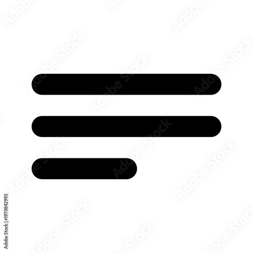 Left Align Paragraph Text Vector Icon