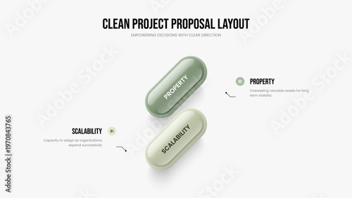 Modern Visualization Slideshow Template Vector Illustration. Marketing Profile 2 Option Diagram Slide Layout. Enterprise Innovation Two Step Infographic Presentation Design.