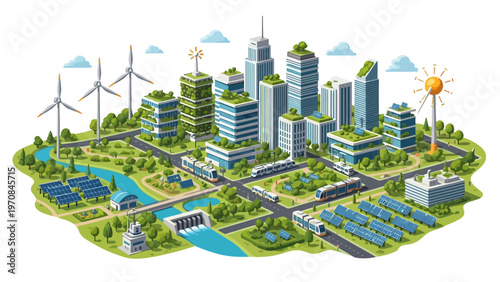 Sustainable City Green Environment.