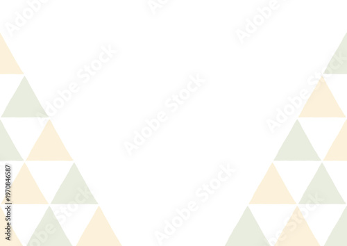 黄色と緑の三角形がV字に並んでいるシンプルな手描きの背景素材