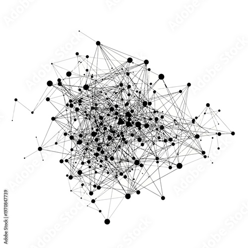 Black dots connected by lines network.