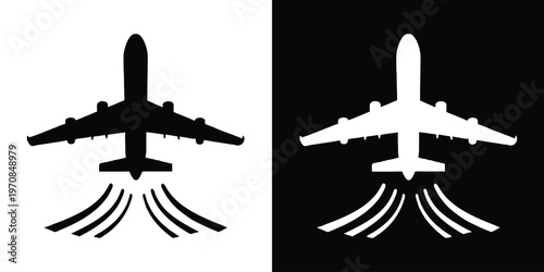Airplane icon. Aircrafts silhouette vector. plane, jet, flying, transportation, aviation, air travel