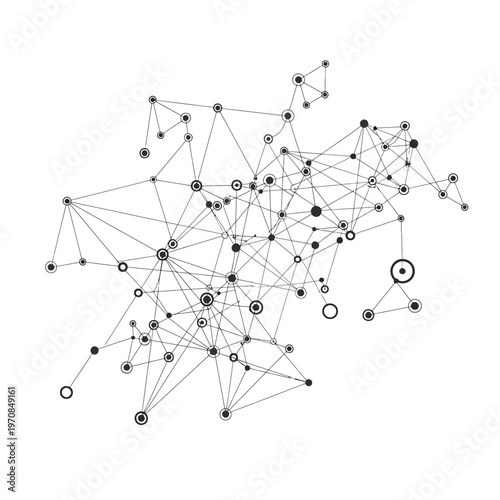 Complex Network Connections and Nodes.
