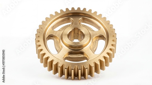 Intricate Ornate Golden Mechanical Gear Wheel for Engineering and Industry