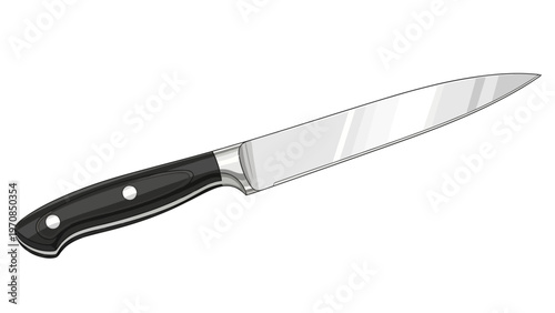 Black Handle Kitchen Knife.