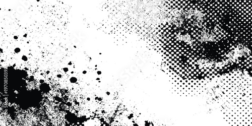 Abstract design with halftone dots background and texture background with a distressed design this vector design are dirty and scratches frame. Dust particle and dust grain texture .