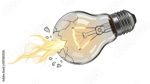 Broken Light Bulb Explosion.
