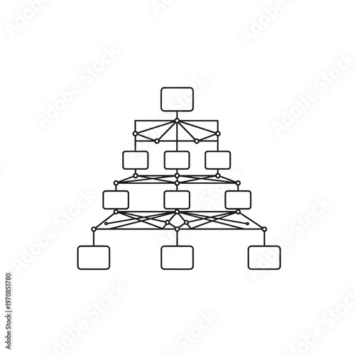 Network diagram with computer servers.
