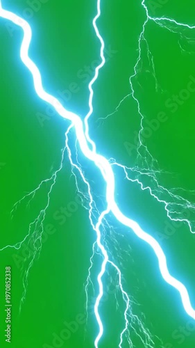 Wallpaper Mural Technology Lightning power overlay on green screen, Electric lightning, Animated bolt strikes, storm, blue light force effect, flash Thunderbolt isolated screen background scene 3 with distortion Torontodigital.ca
