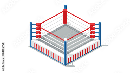 Empty Boxing Ring Illustration.